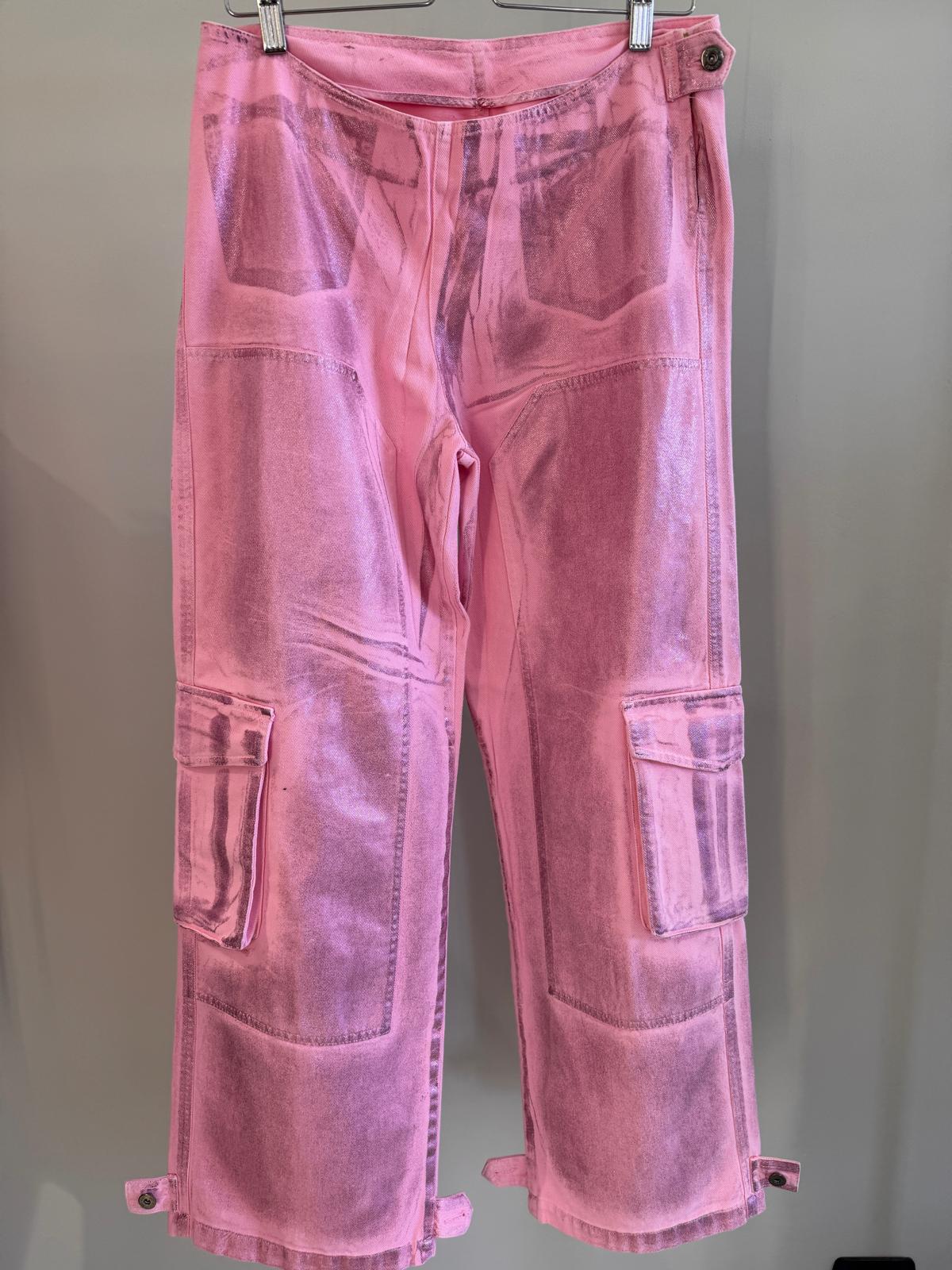 Iridiscent Denim Loew Waisted Cargos