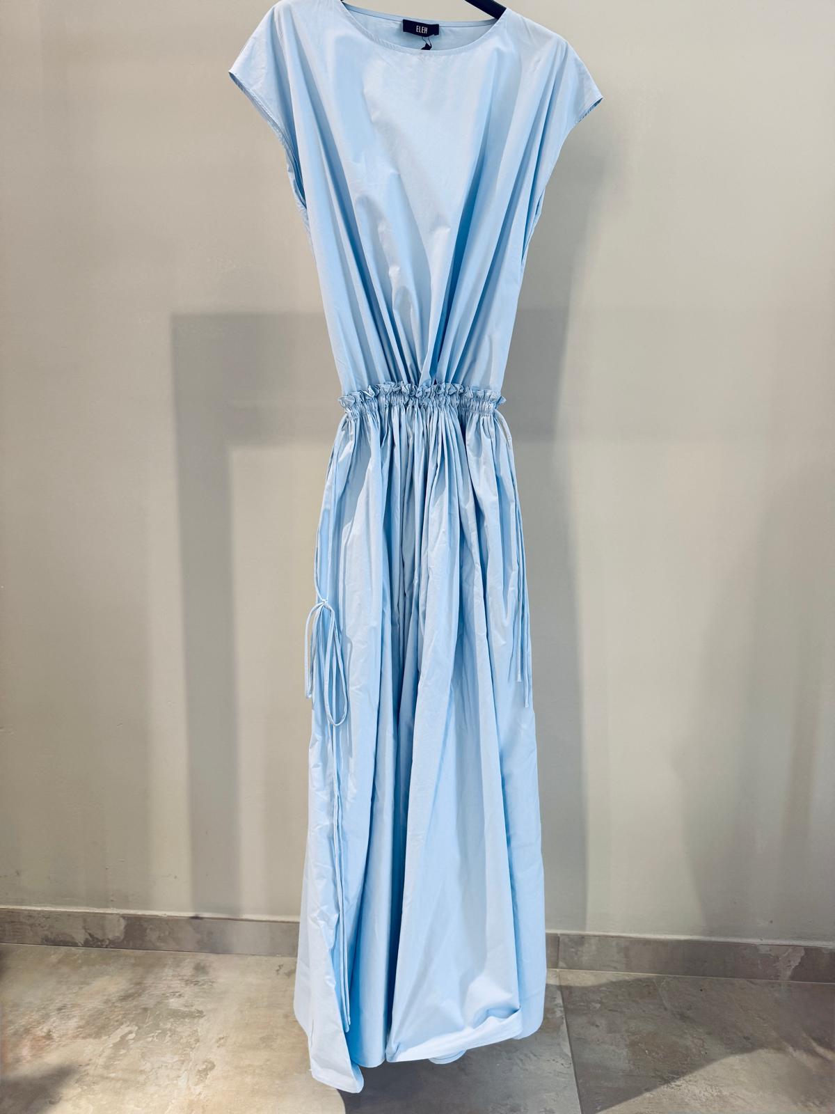 Abito Azzurro Arricciato