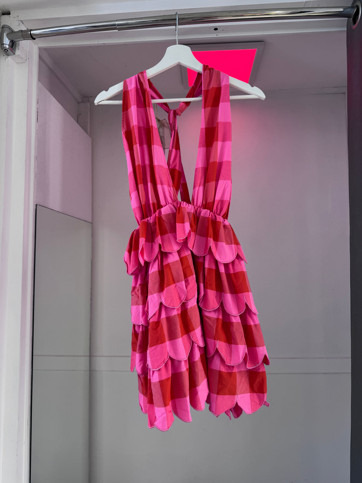 ARIA BIG GINGHAM RED AND PINK