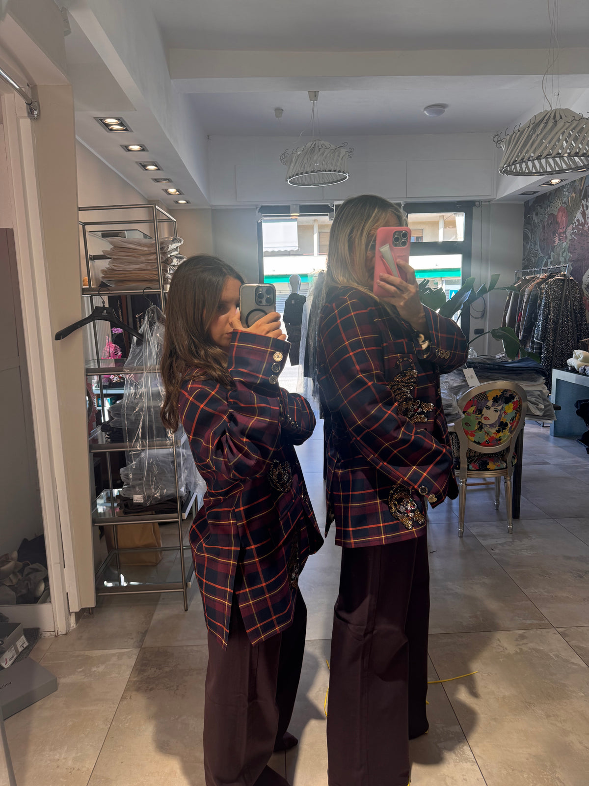 Giacca Tartan Bordeux