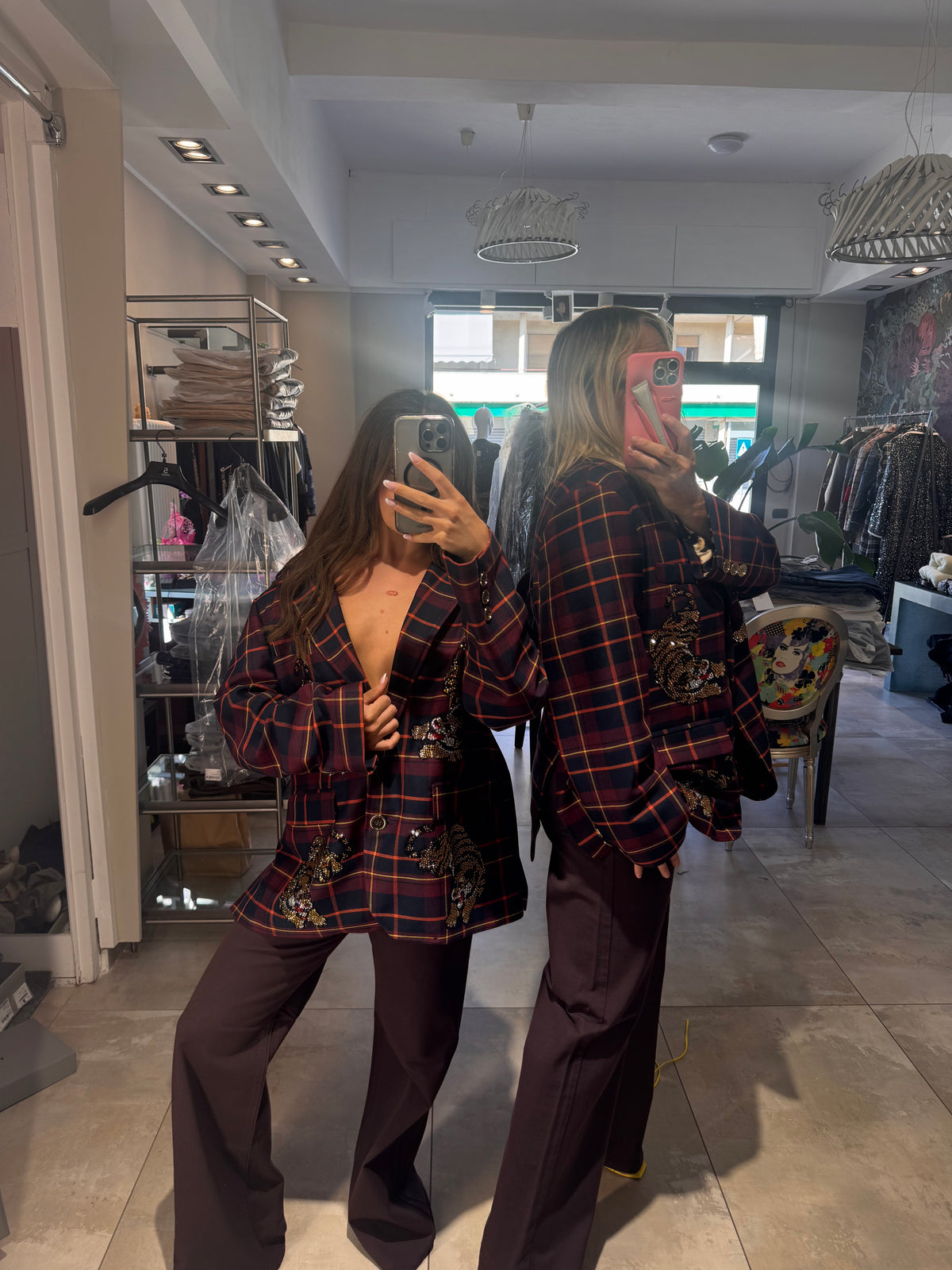 Giacca Tartan Bordeux