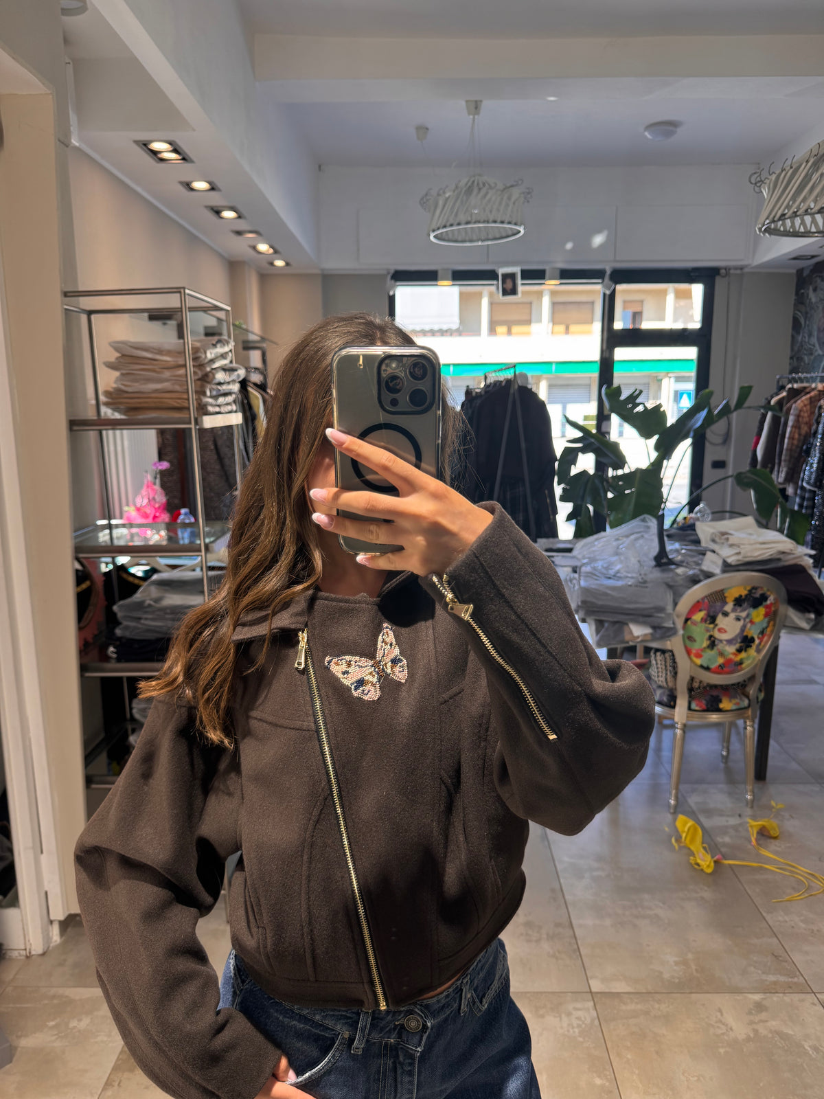 Giacca Brown Crop