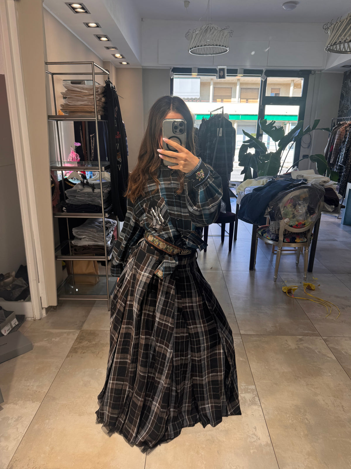 Long Tartan Skirt