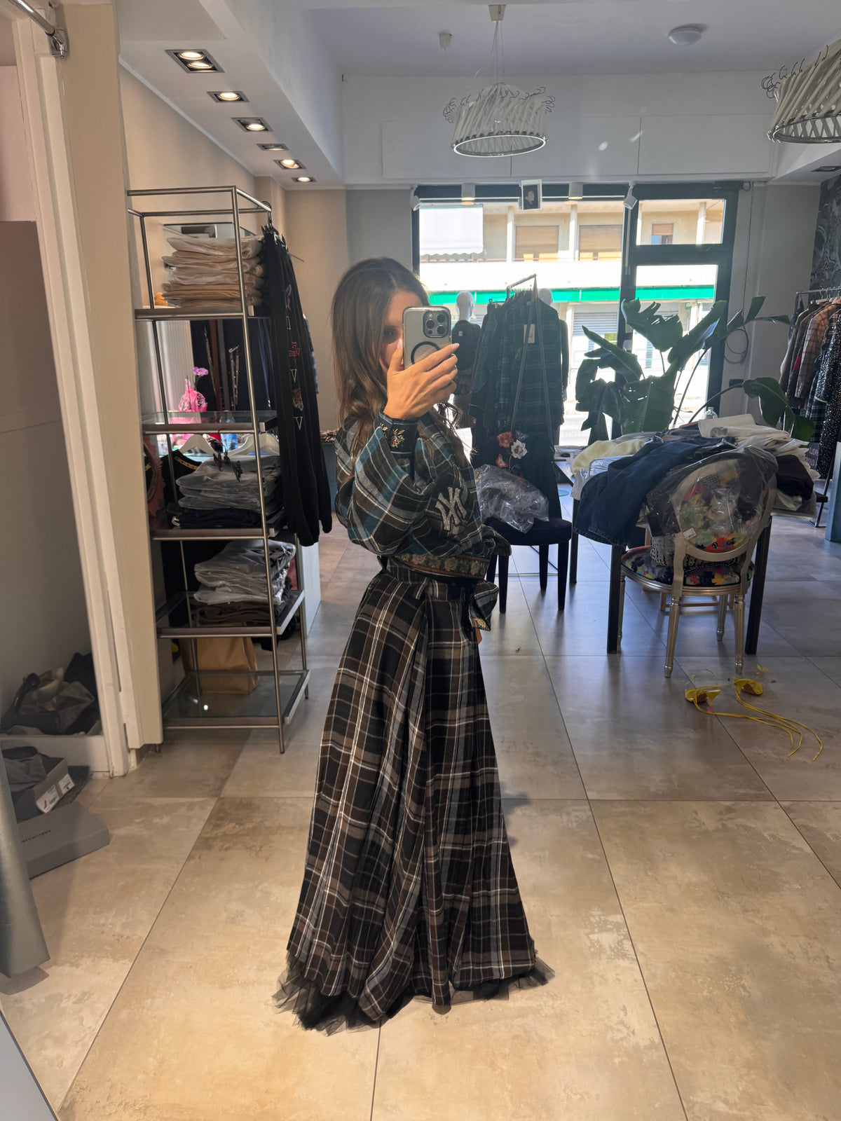 Long Tartan Skirt