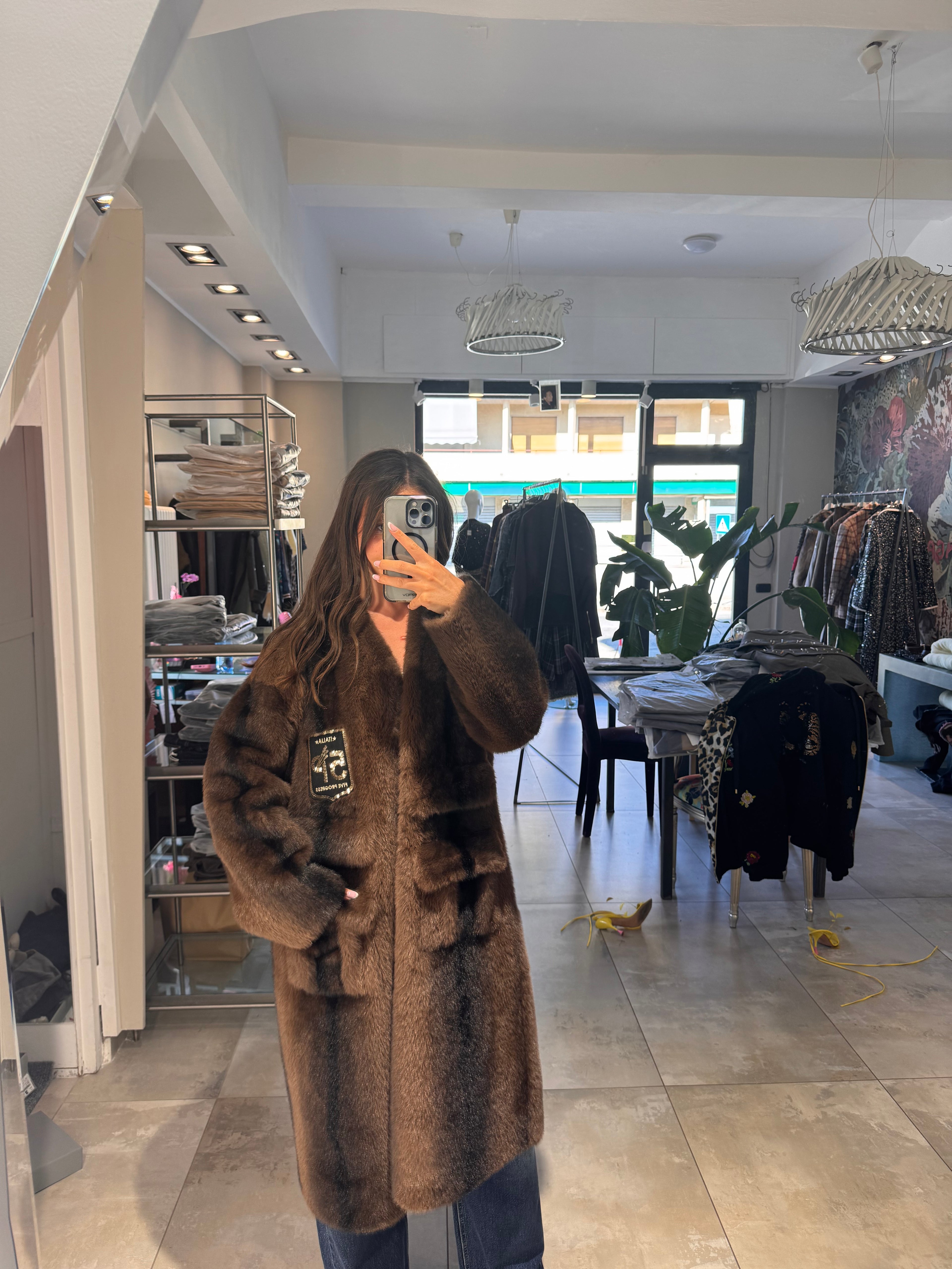 Cappotto Eco Fur Brown