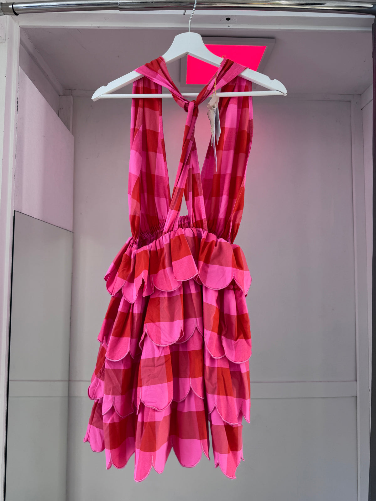 ARIA BIG GINGHAM RED AND PINK