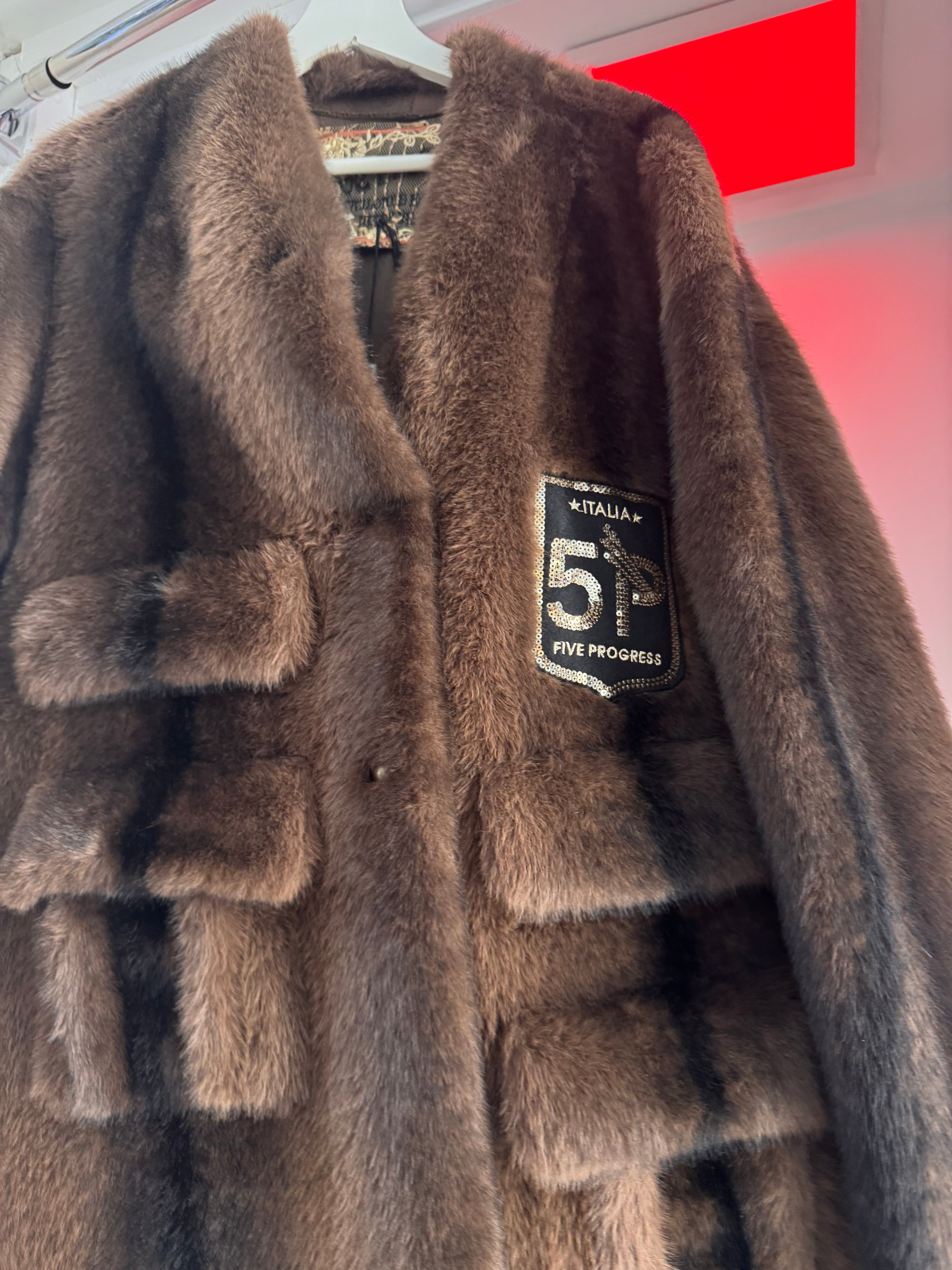 Cappotto Eco Fur Brown