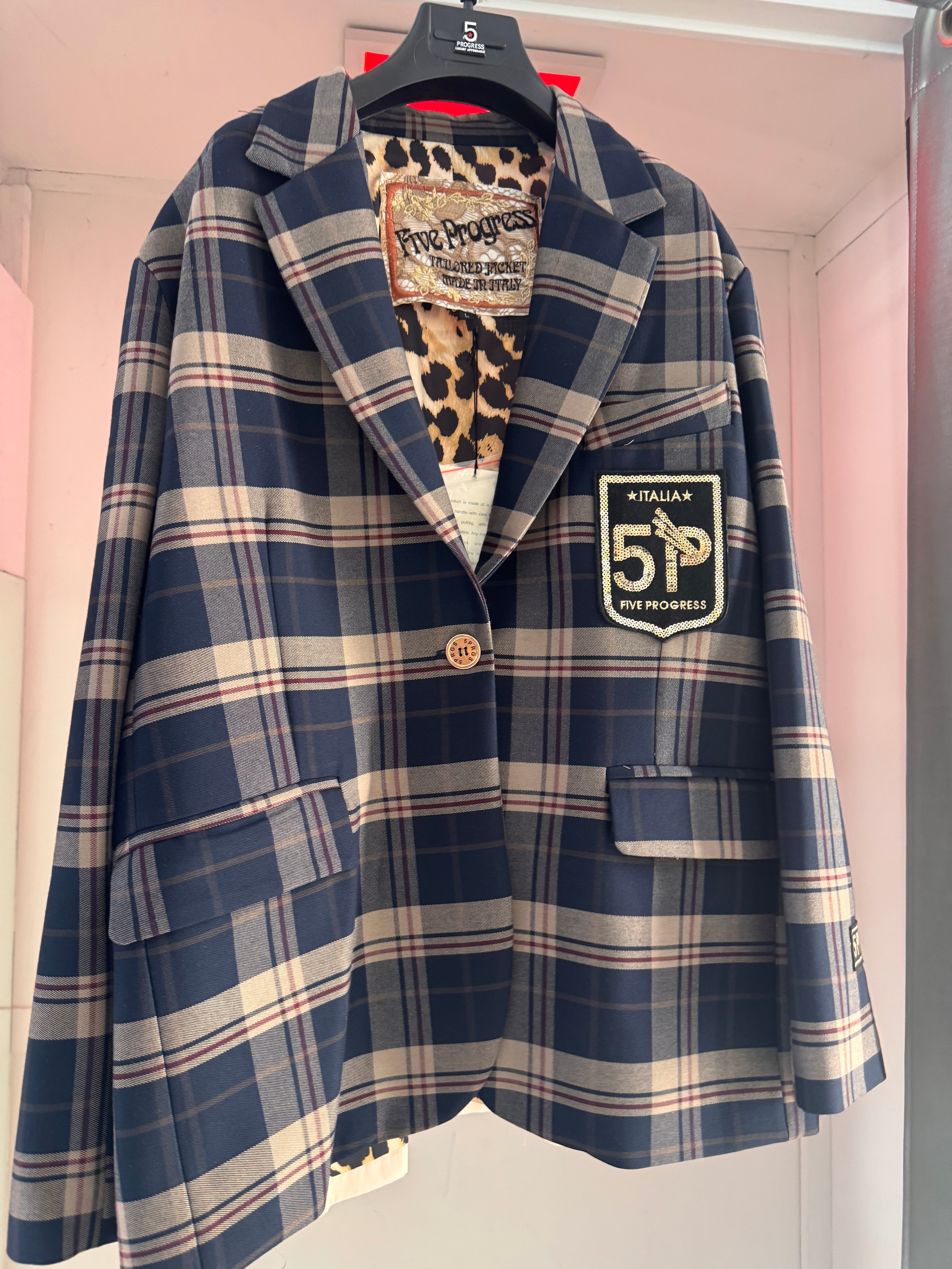 Giacca Tartan Blue