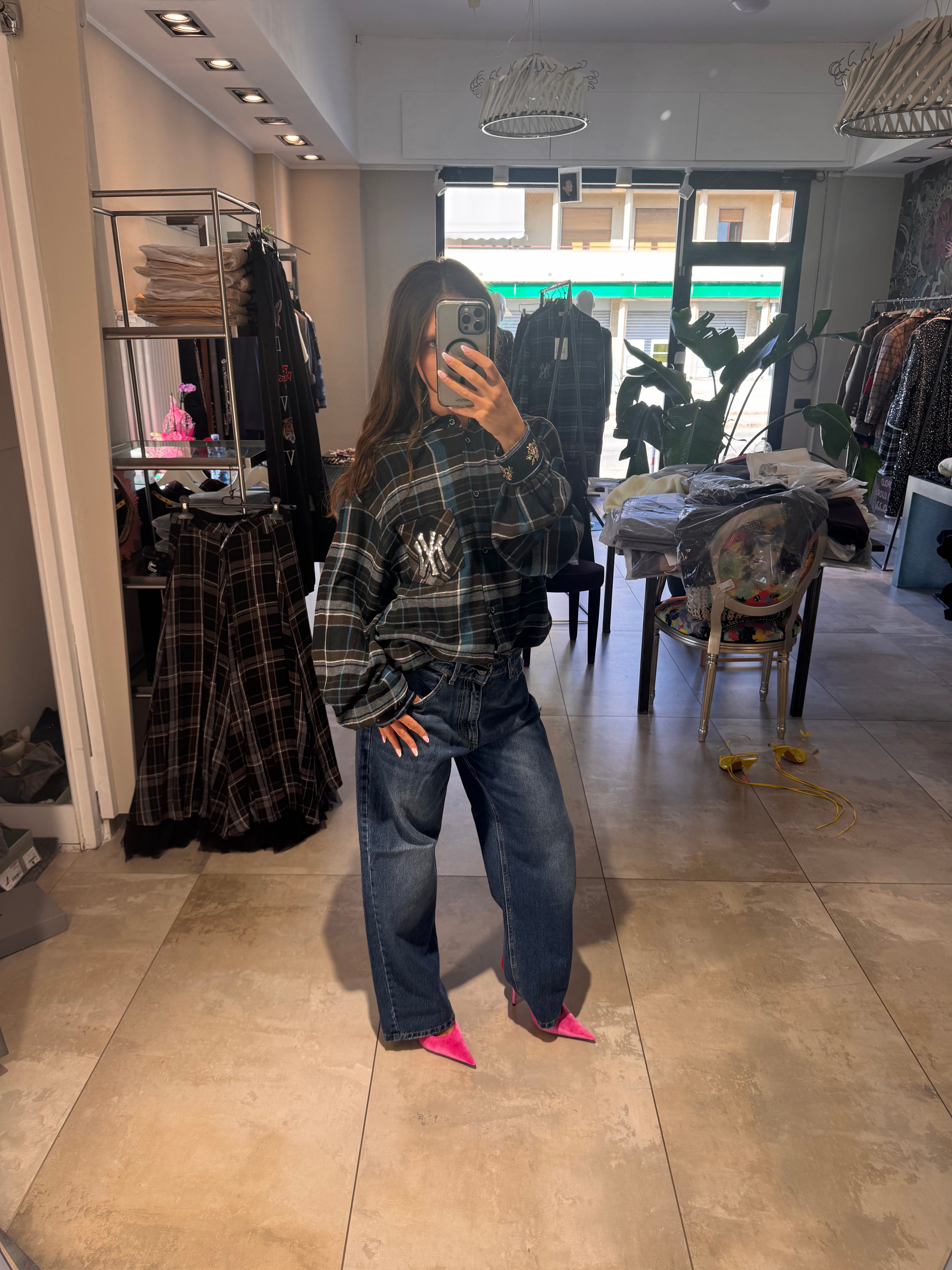 Camicia Check Blu