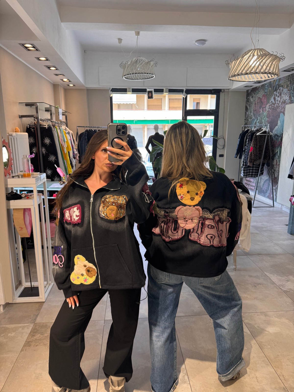 BLACK JACKET WITH BEAR