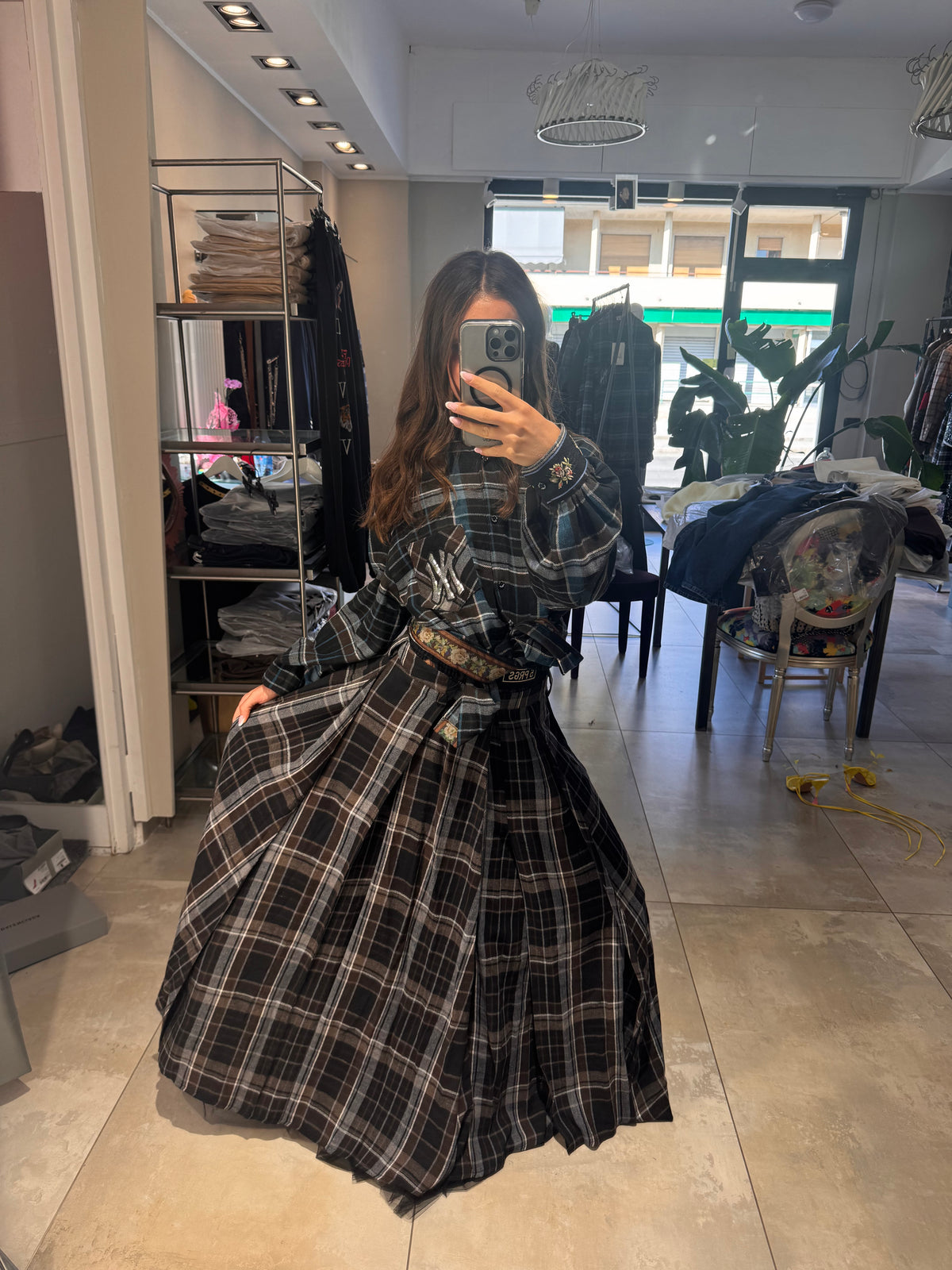 Long Tartan Skirt