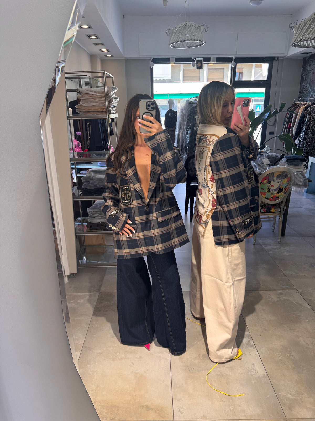 Giacca Tartan Blue