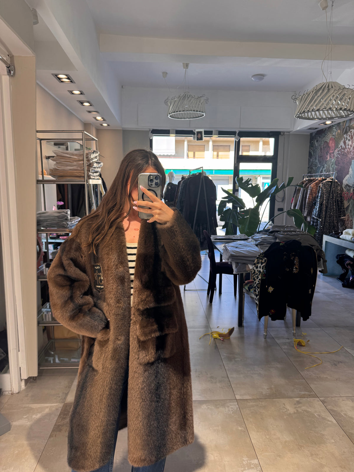 Cappotto Eco Fur Brown