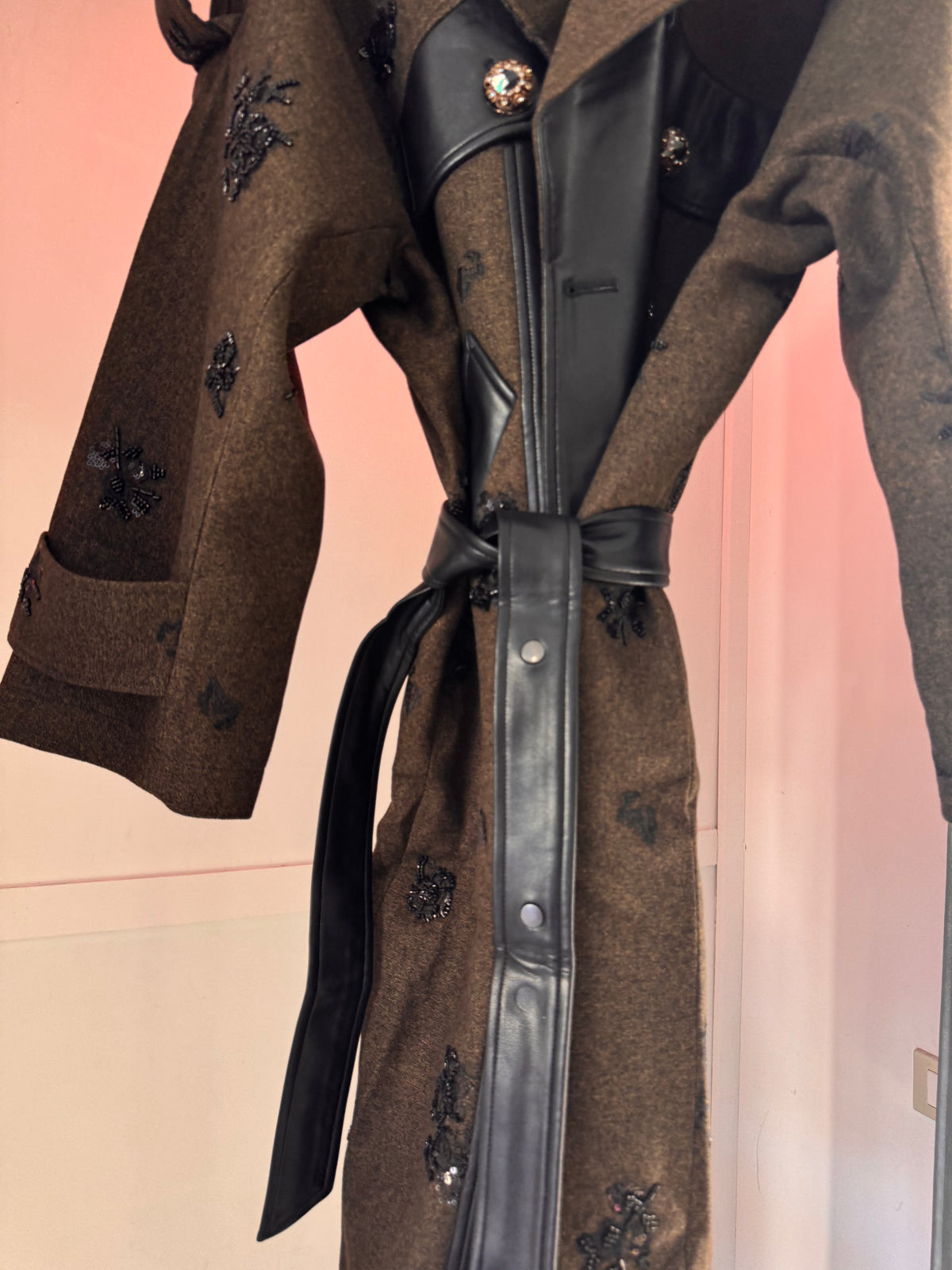BROWN BLACK COAT