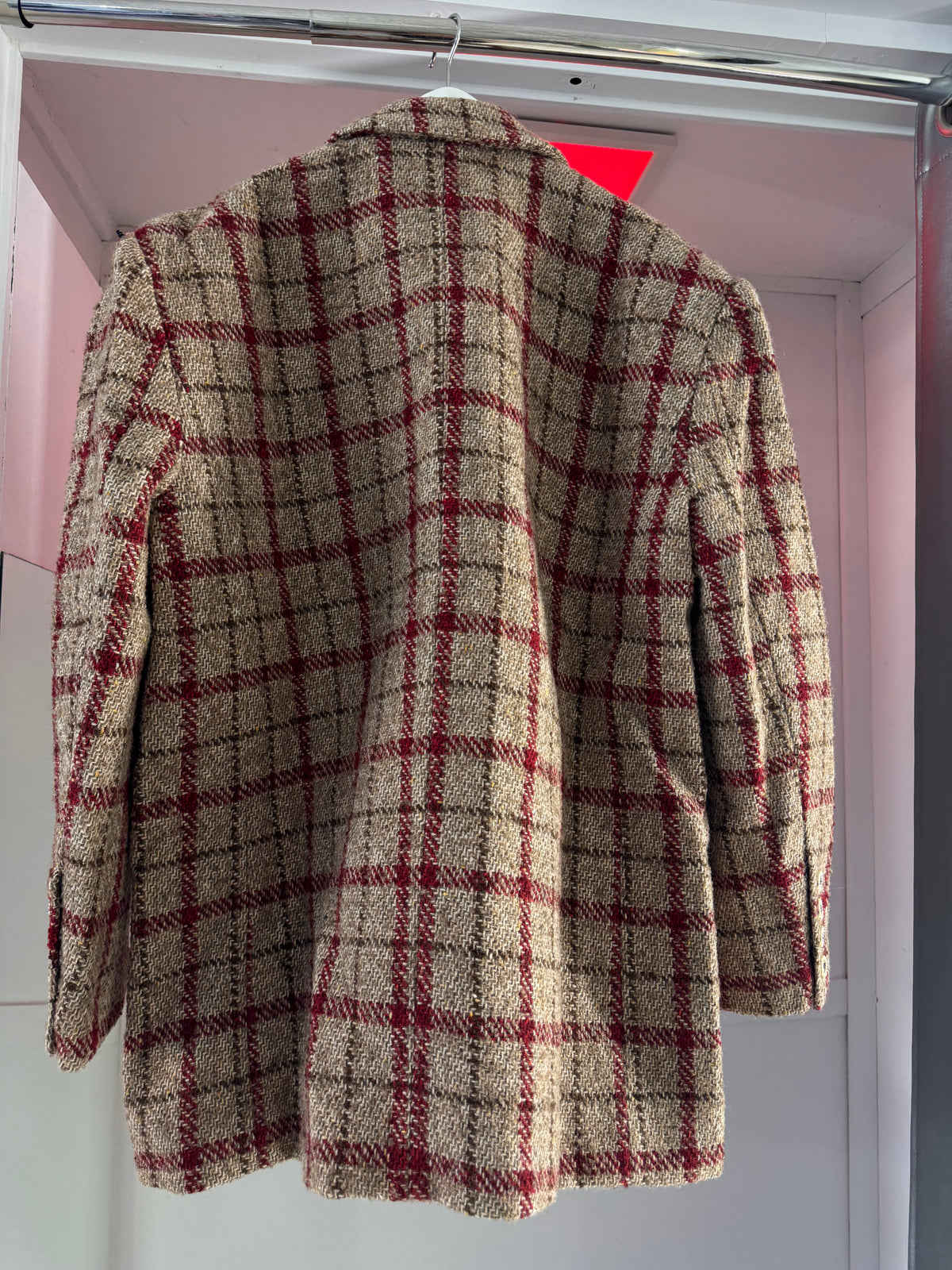 RED CHECK TWEED COST