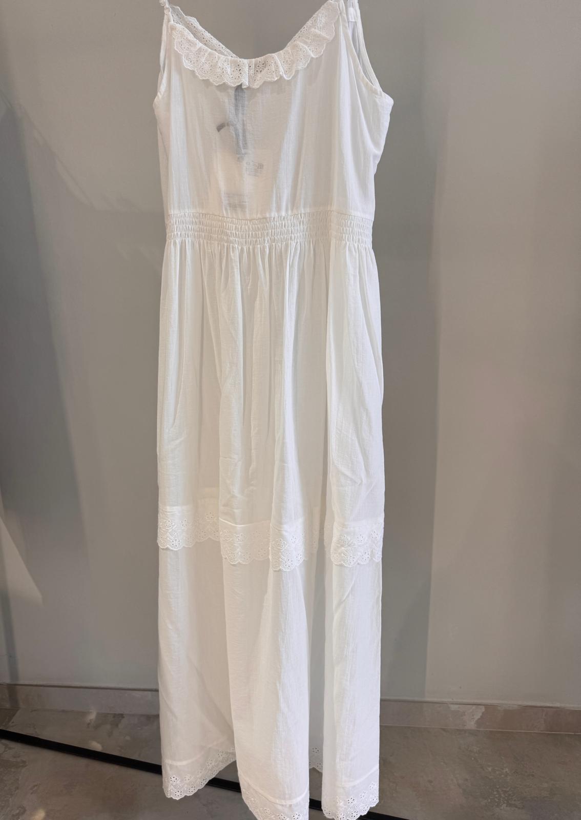 Abito Lungo Con Scollo A V E Pizzo