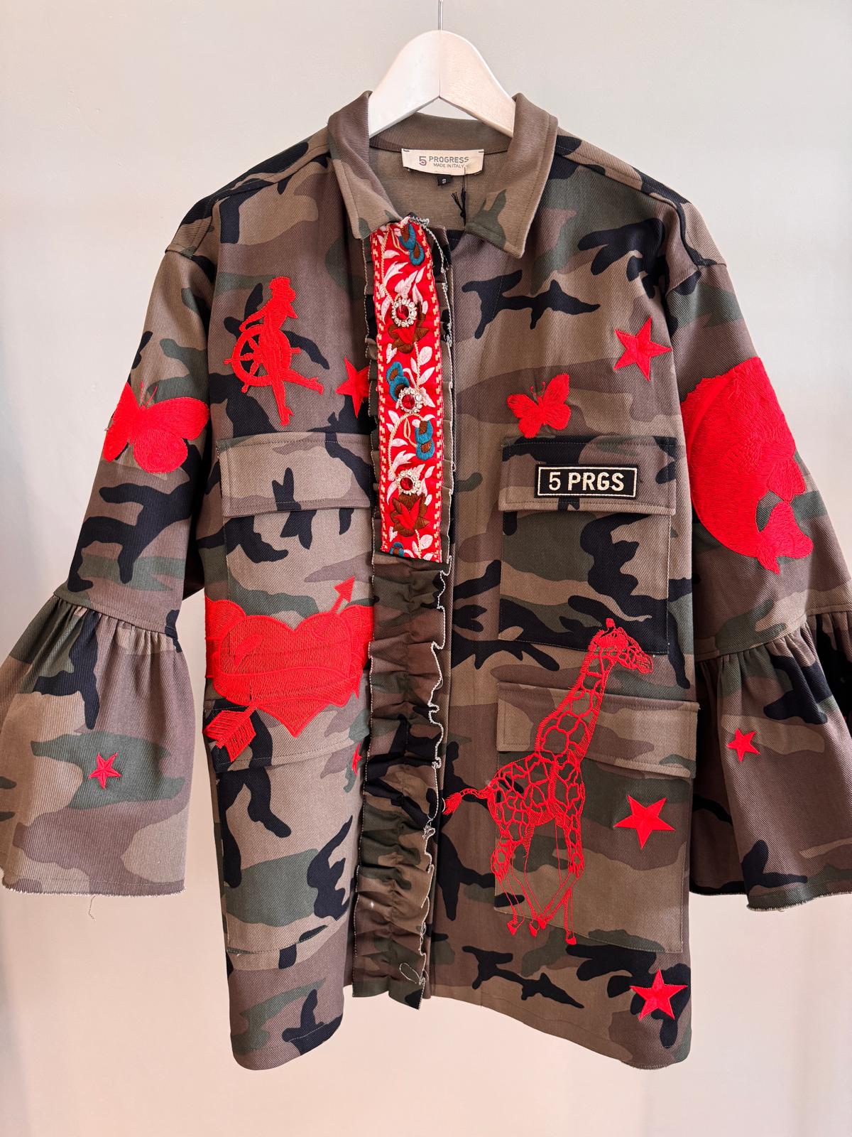 Military Jacket Tattoo Red