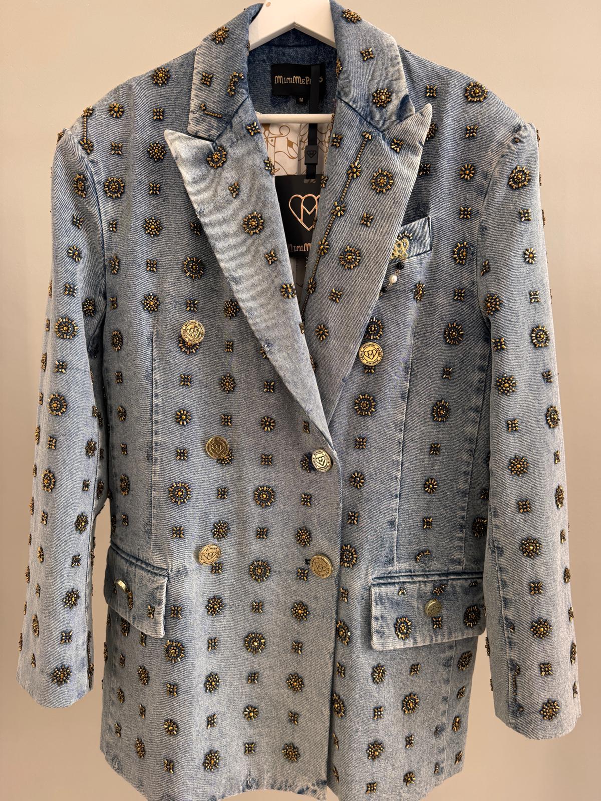 Golden Stardust Denim Tailored Blazer