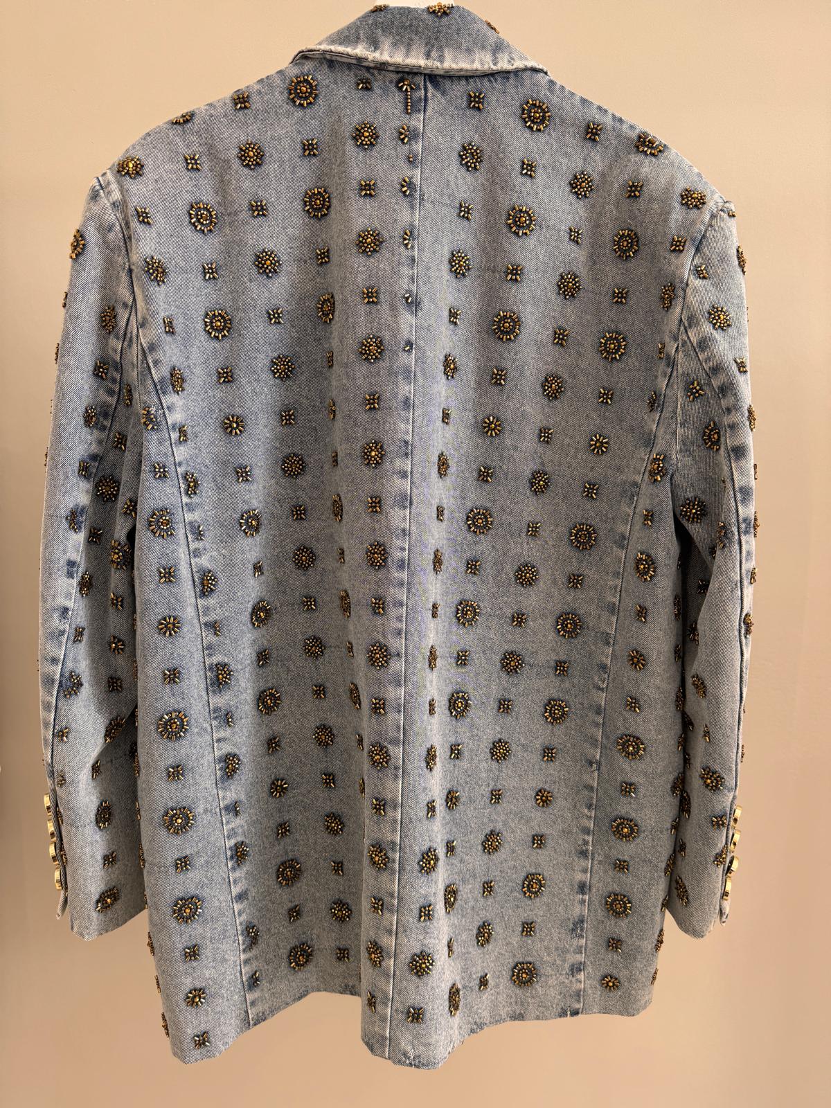 Golden Stardust Denim Tailored Blazer