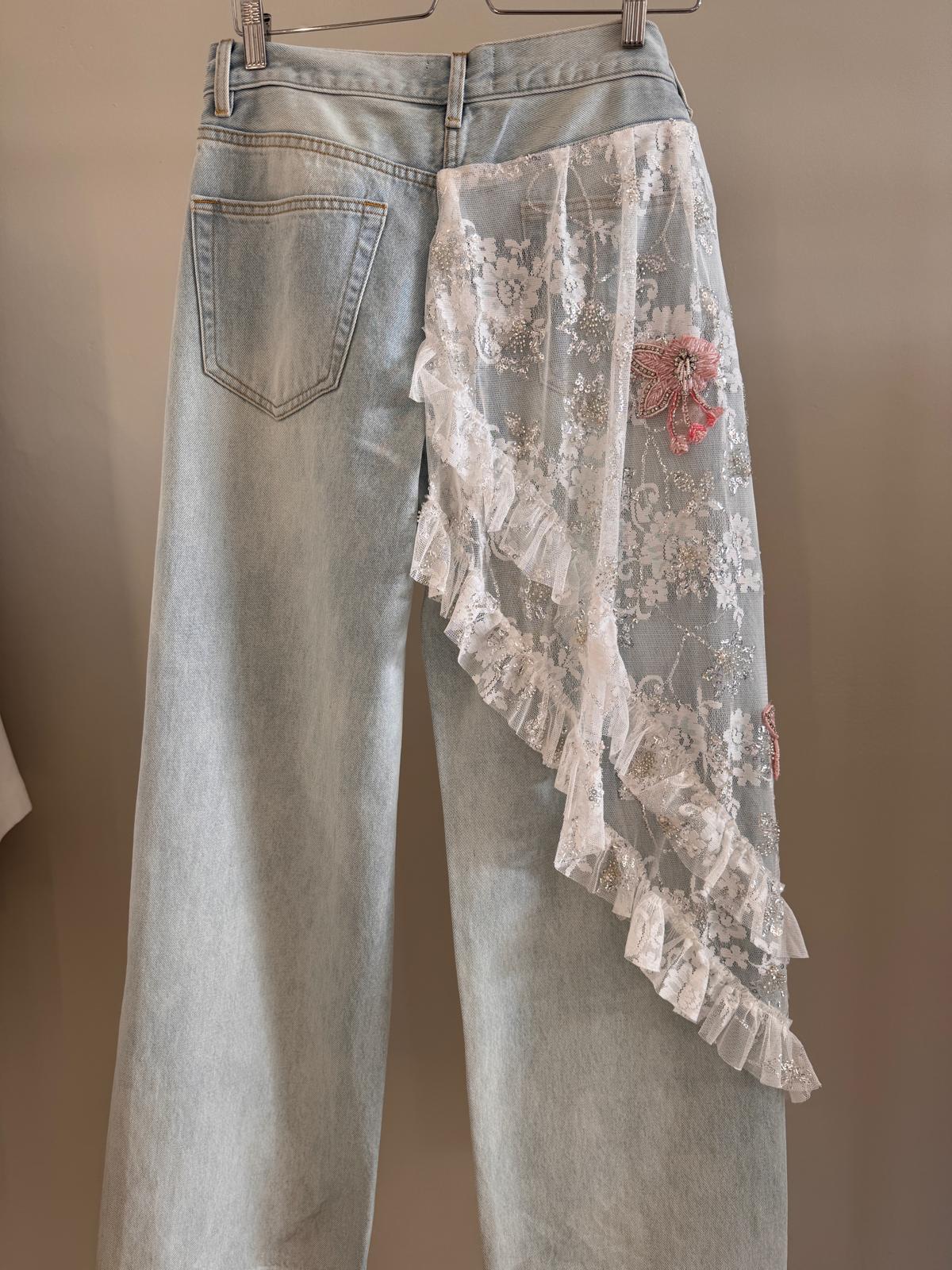 Flower Lace Jeans